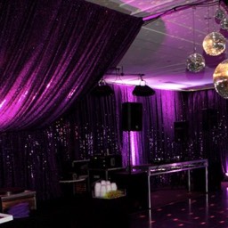 purple sequins at the yacht club sydney the look drape hire